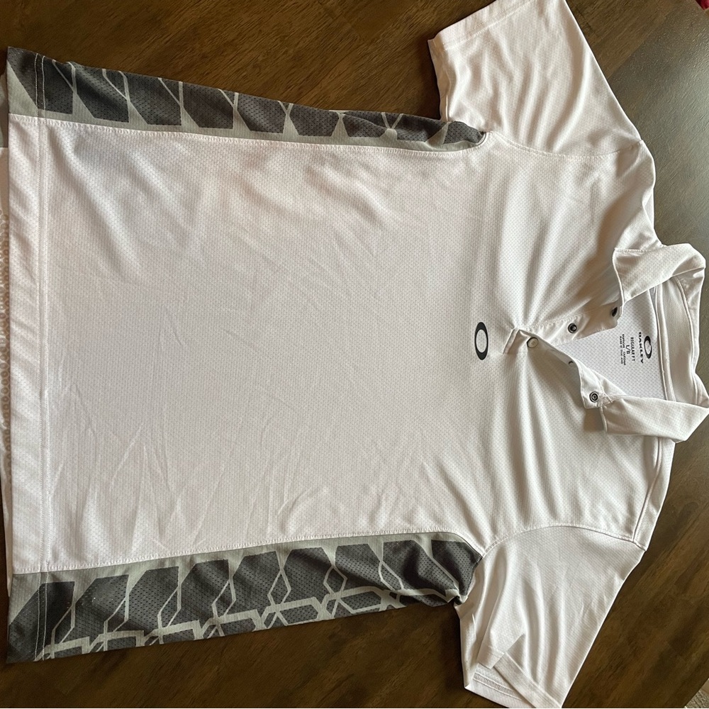 Oakley White Polo Shirt with Gray Accents